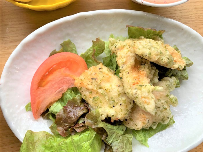 【昼食】鶏ささみの磯辺揚げ