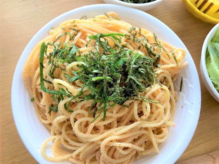 【昼食】明太子パスタ