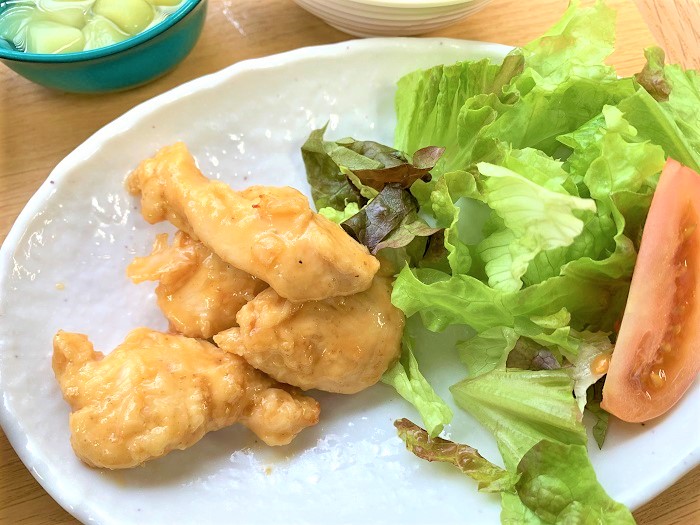 【昼食】鶏ささみのさんしょう焼き