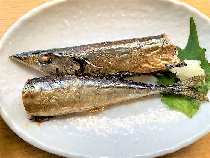 【昼食】さんまの塩焼き