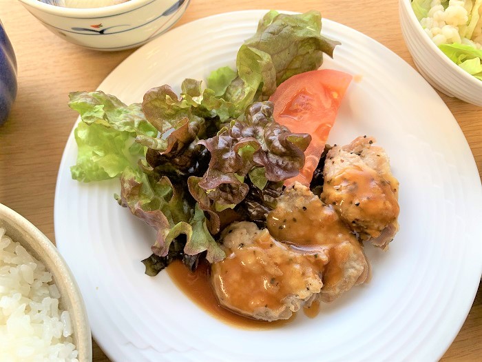 【夕食】豚ヒレソテー ジンジャーソース