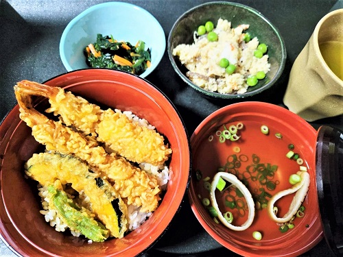 【昼食】海老天丼