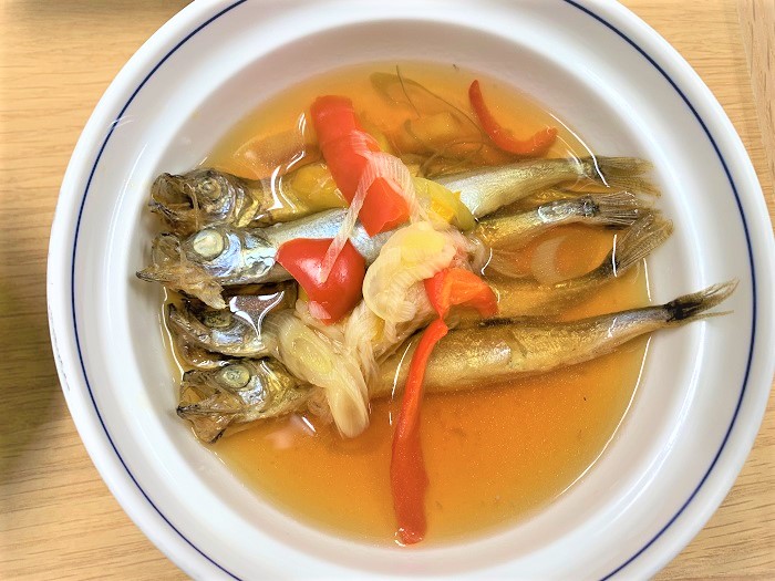 【昼食】ししゃもの焼き南蛮漬