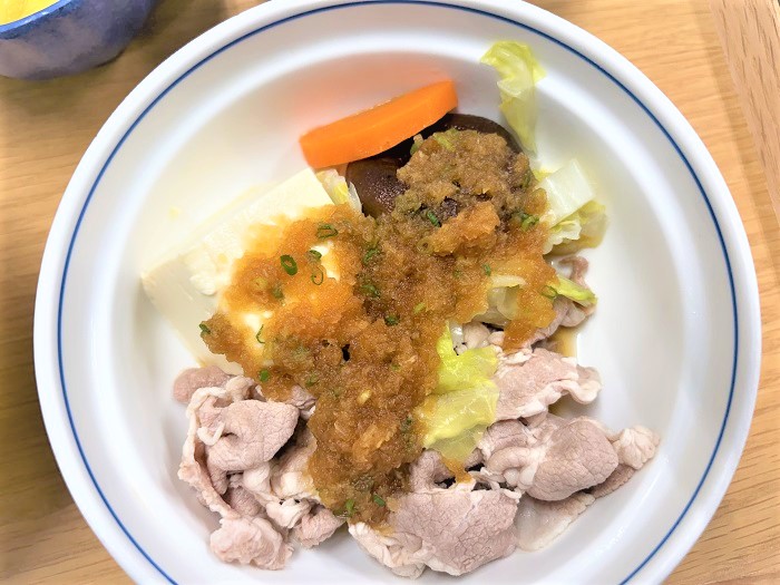 【昼食】豚肉のおろしポン酢
