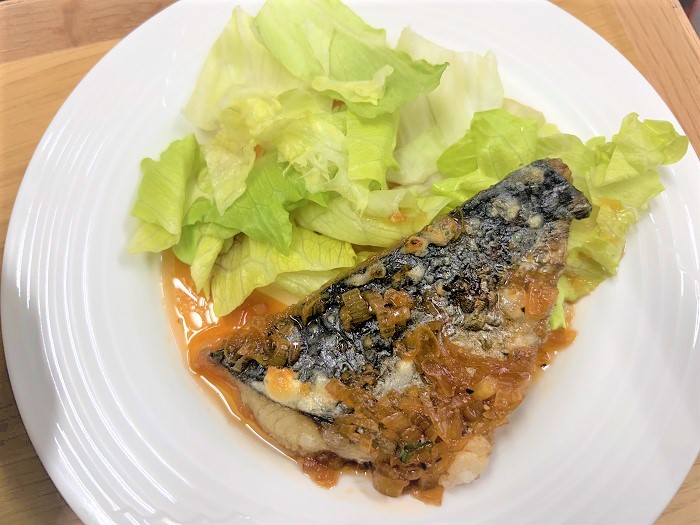 【昼食】サワラの香味ソース

