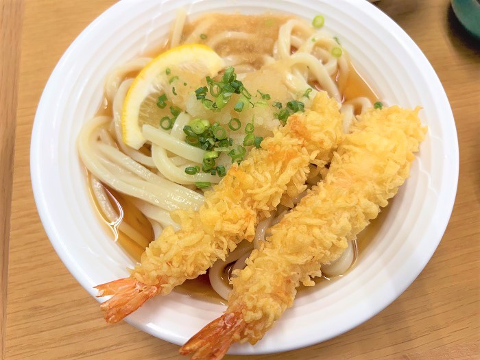 【昼食】エビ天ぶっかけうどん
