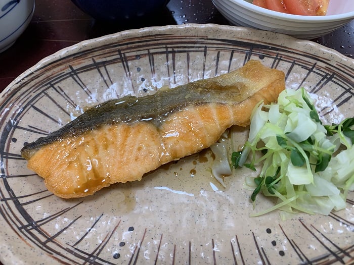 【昼食】サケのバター醤油焼き