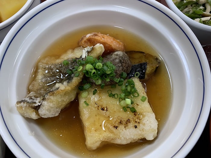 【昼食】白身魚と豆腐の揚げ出し