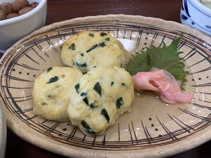 【昼食】ニラ入り塩だれつくね