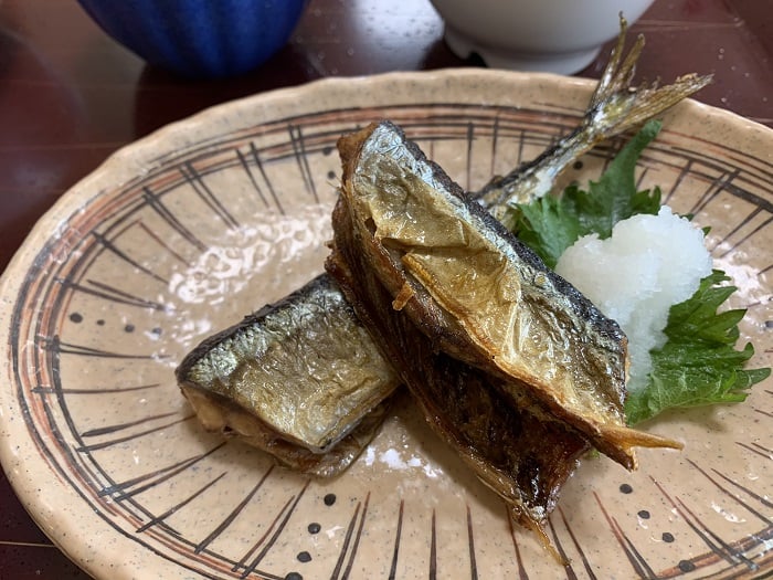 【昼食】サンマの塩焼き