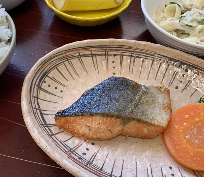 【昼食】サケのバター醤油焼き