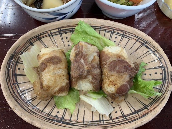 【夕食】肉巻きおにぎり