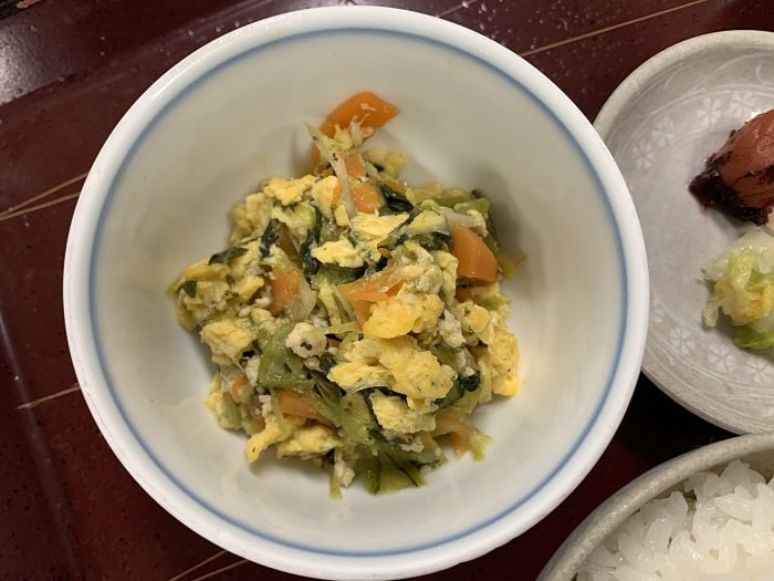 【朝食】野菜と玉子の炒め物
