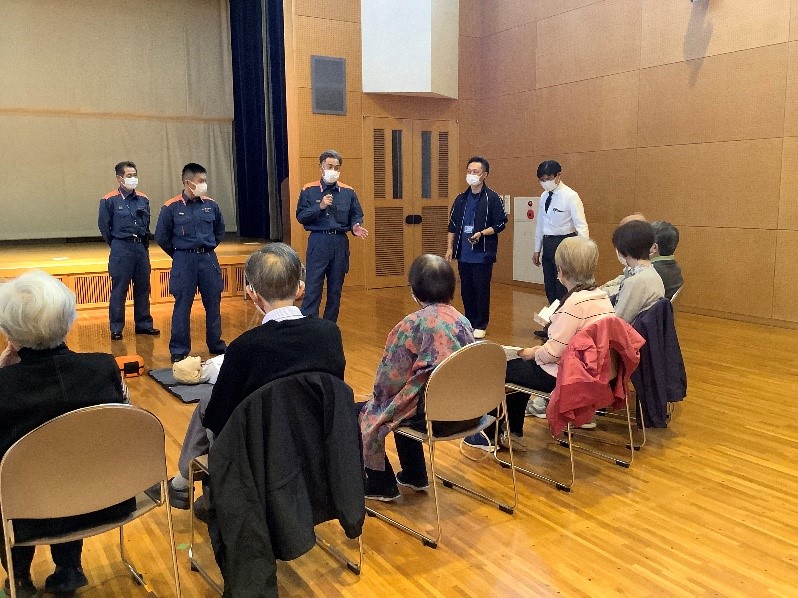 松戸市消防局(松戸市東部消防署)の皆様による講義の様子