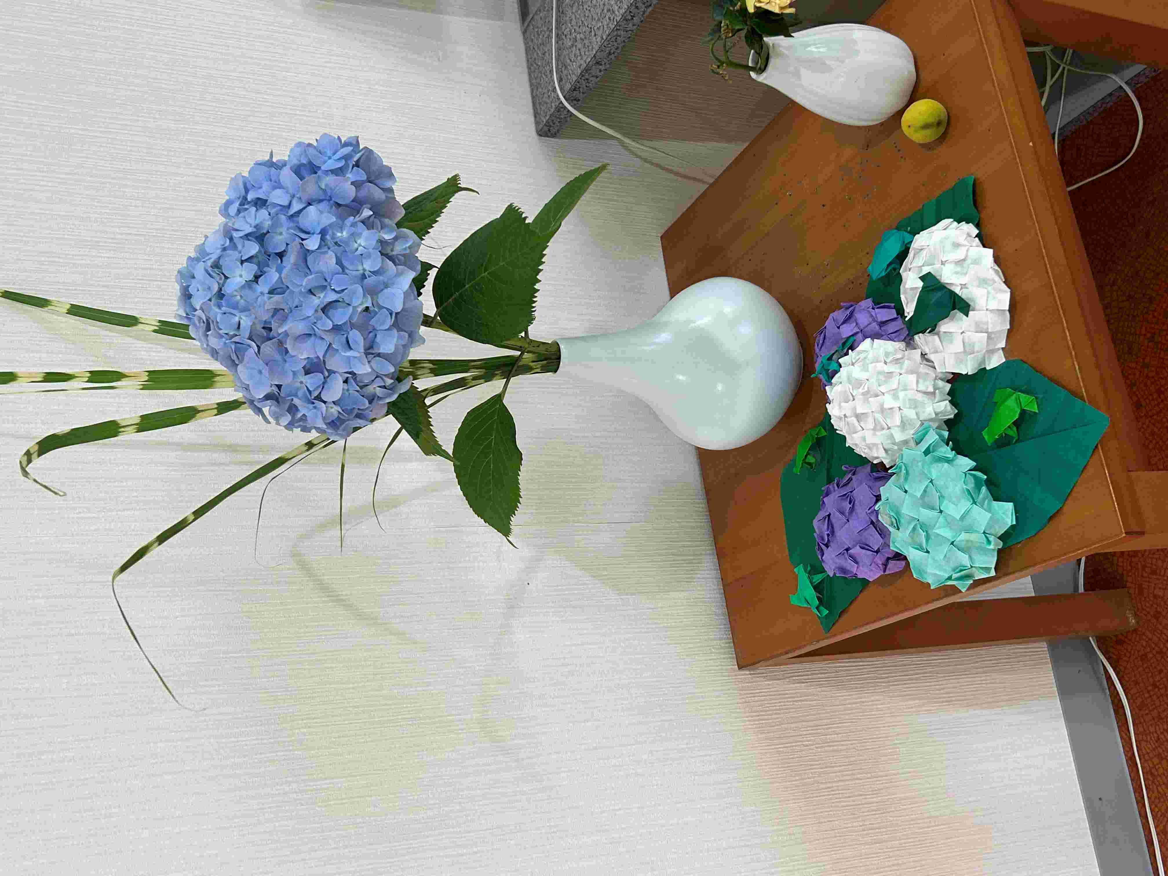 綺麗な花にカエルもうれしそう