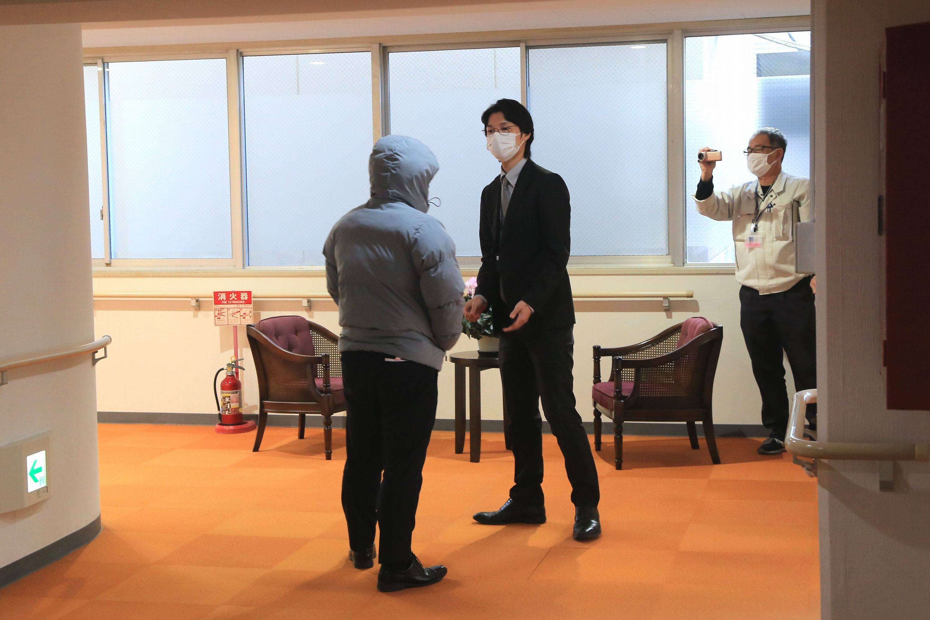 落ち着いた声掛けによる初期対応の確認