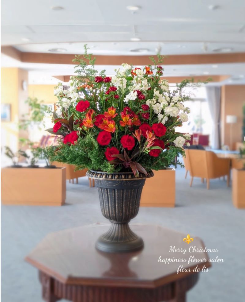 クリスマスカラーのお花