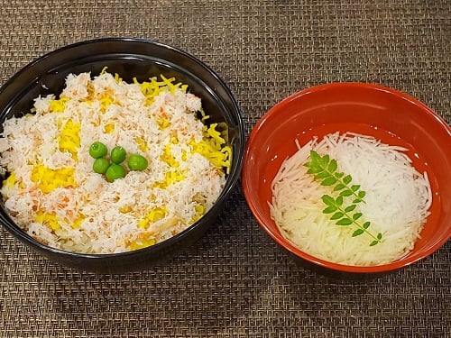 ■三食長芋そうめんの清まし汁
■蟹の釜飯風