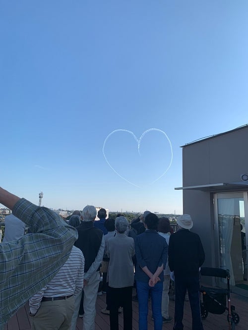 大空にハートも♪