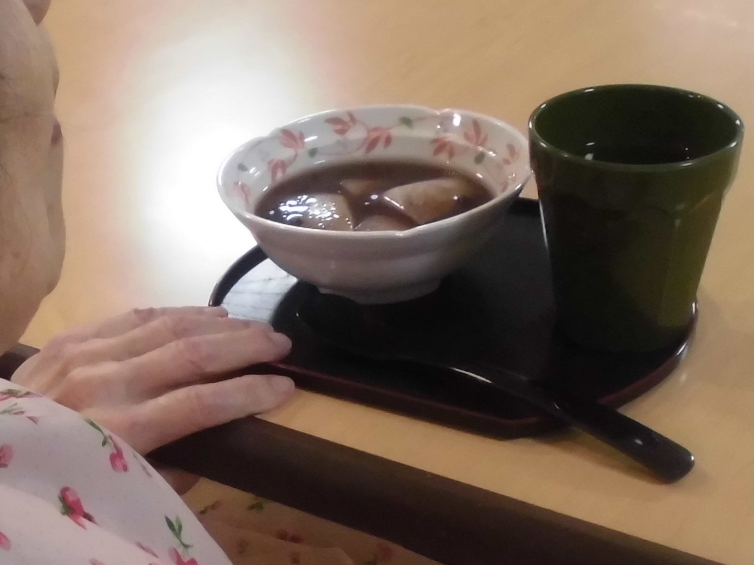 レクリエーション後のぜんざい