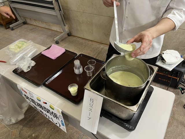 発電機を使った非常食体験