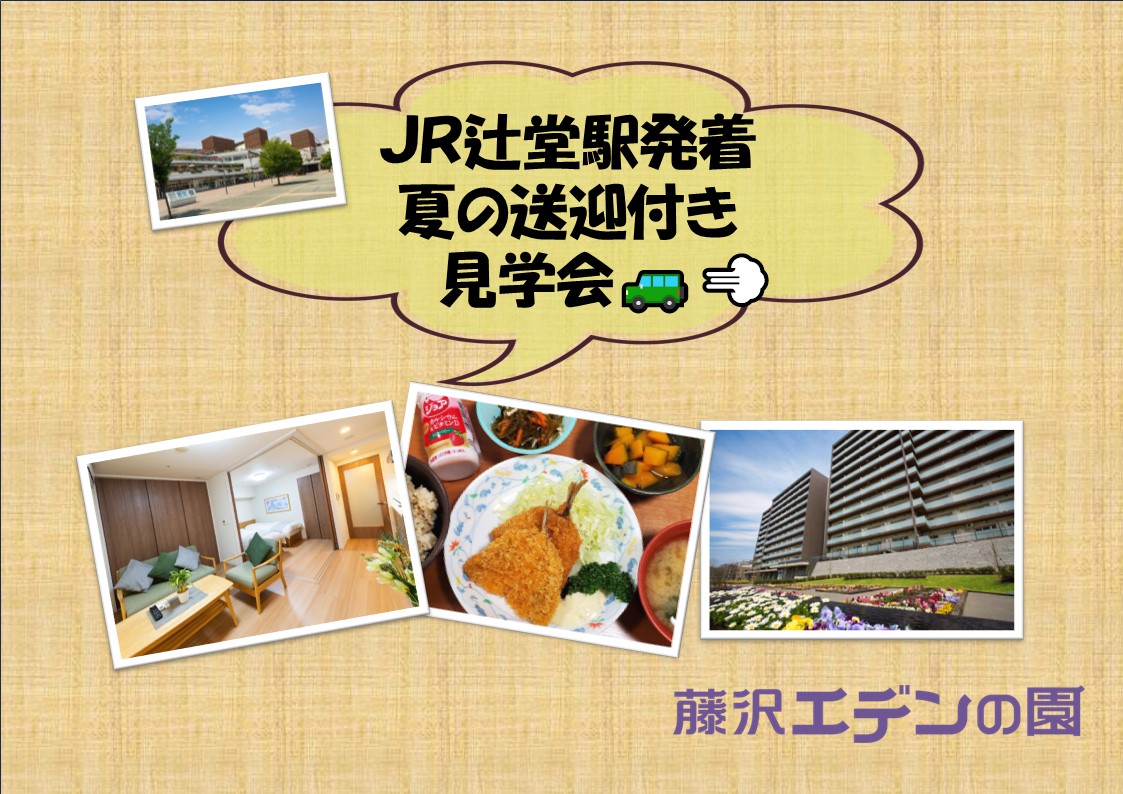 昼食体験付き：夏の送迎付き見学会（JR辻堂駅発着）