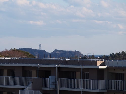 屋上から望む江ノ島