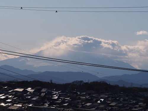 屋上から望む富士山