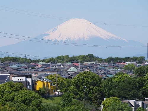 テラスから望む富士山