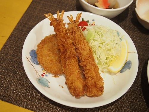 A食：海老フライ＆メンチカツ