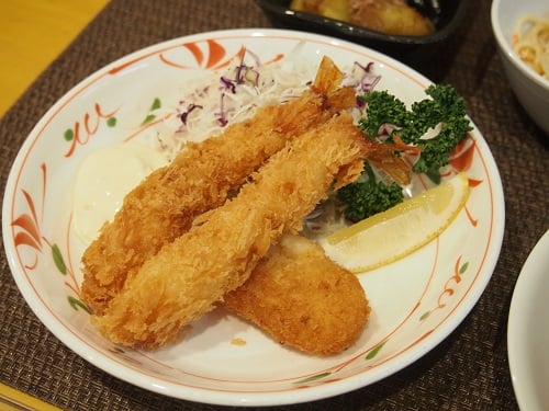 A食：ミックスフライ（海老・クリームコロッケ）