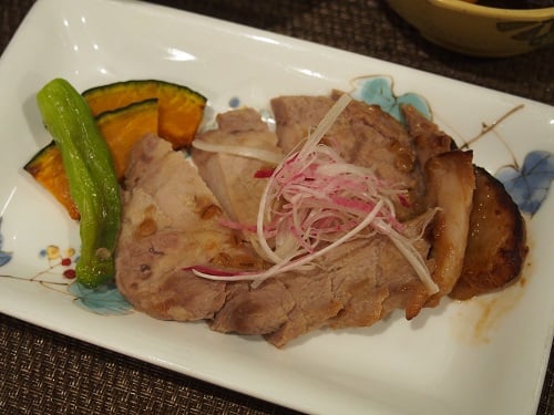 B食：豚肉のもろ味噌焼き