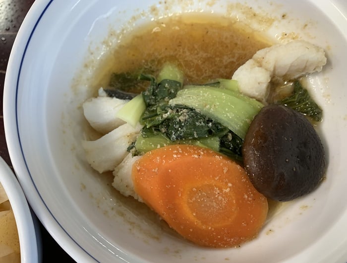 【昼食】タラと小松菜のごまだれ蒸し