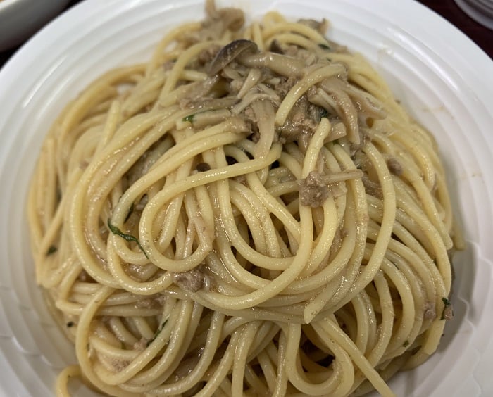 【昼食】きのこと大葉のスパゲティ