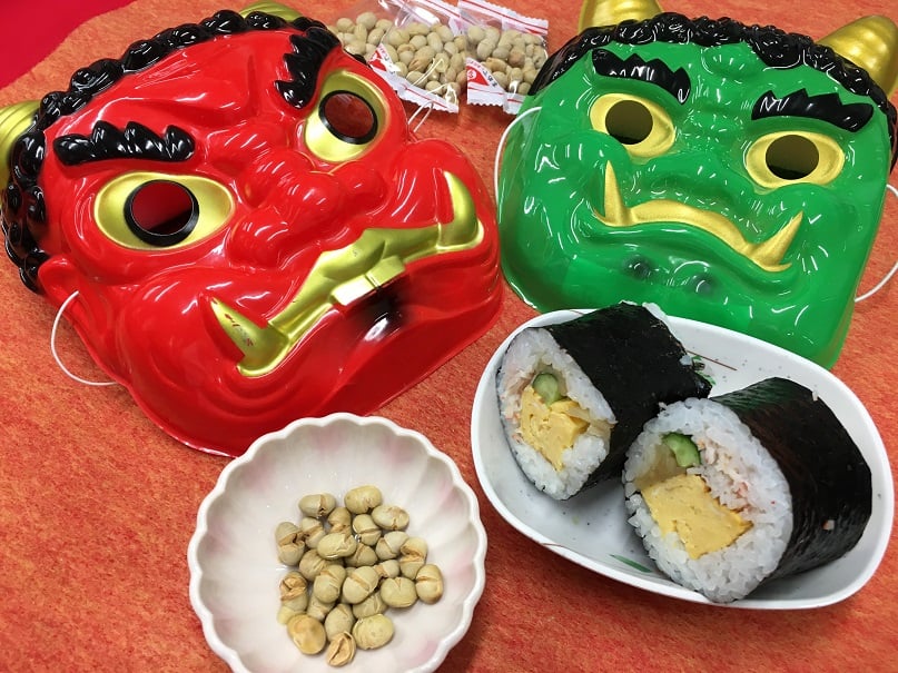 恵方巻と節分豆