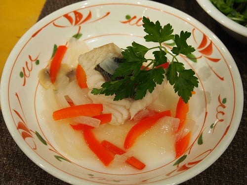 A食：すずきのワイン蒸し