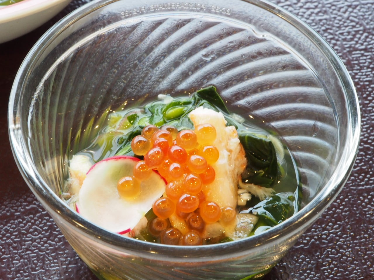 菜の花とカニのゼリー寄せ