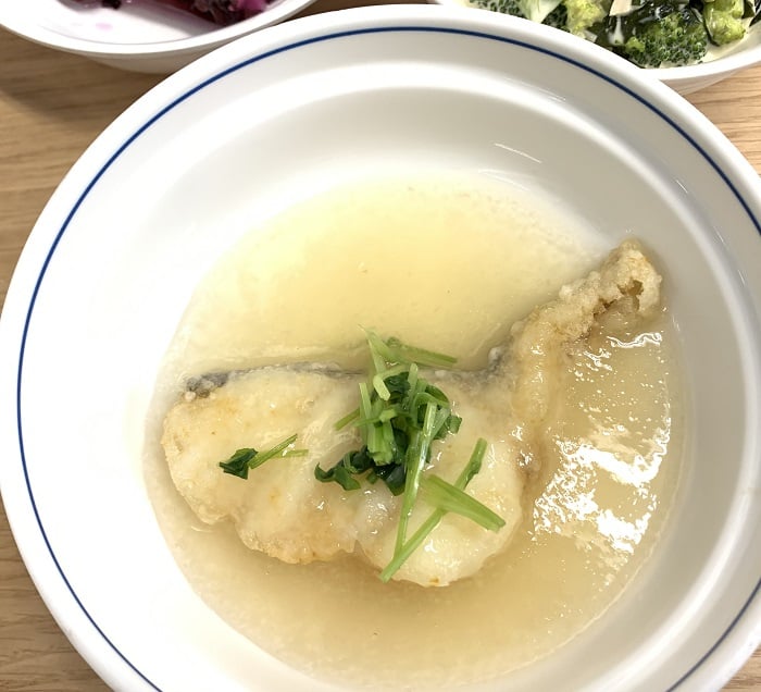 【昼食】白身魚のおろしあんかけ