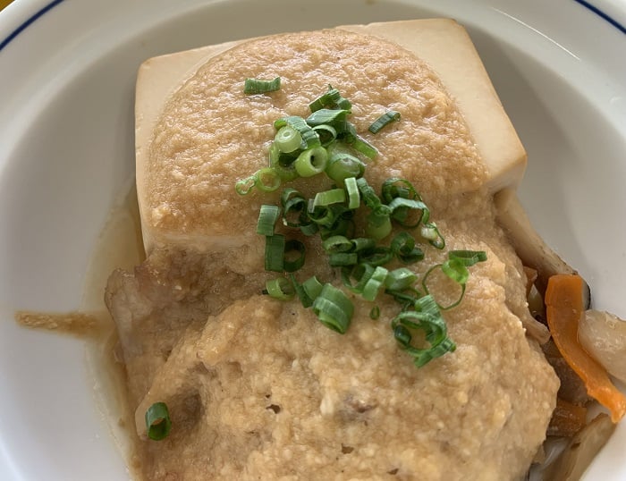 【昼食】豆腐の味噌とろろ焼き