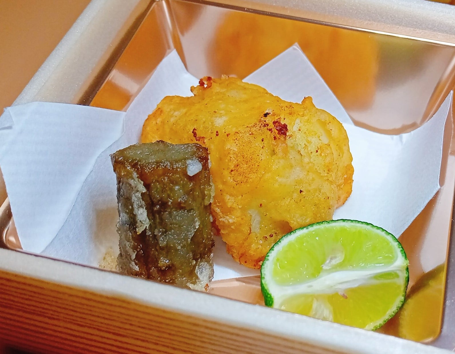 揚物：河豚唐揚、牛蒡、すだち
