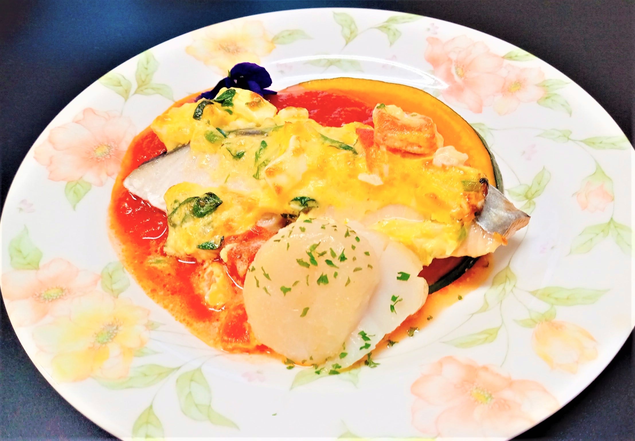 メイン料理：さわらの春色菜種焼き