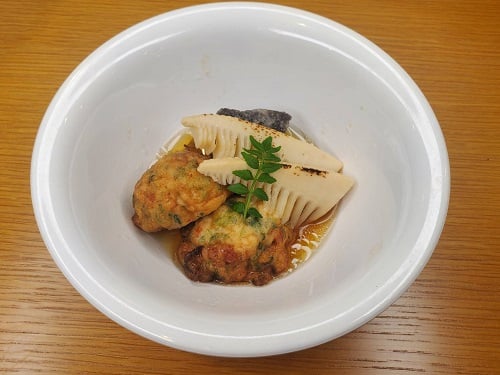 ◆生海苔さつま揚げと黒ゴマ豆腐の揚げ出し