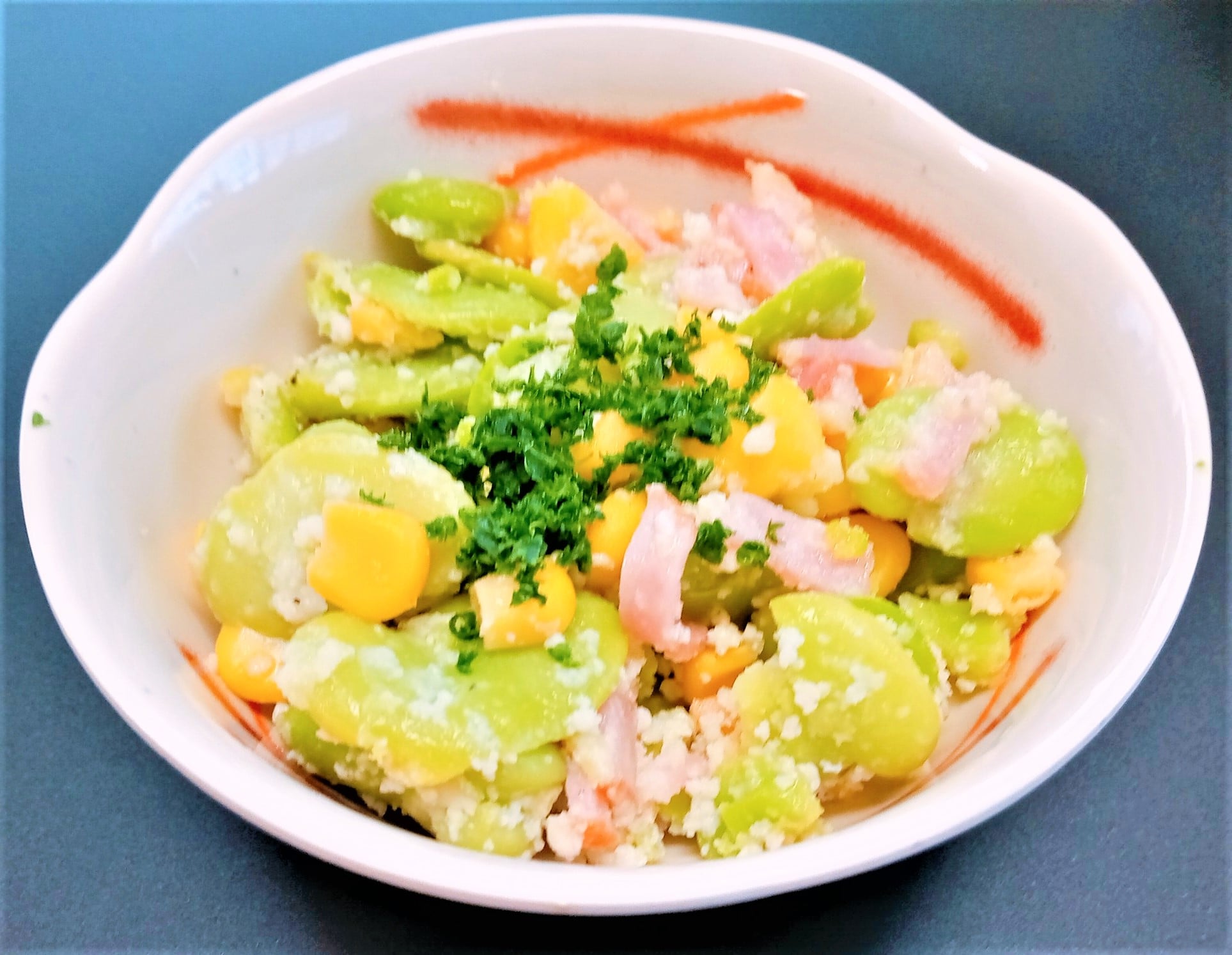 【そら豆とベーコンのサラダ】