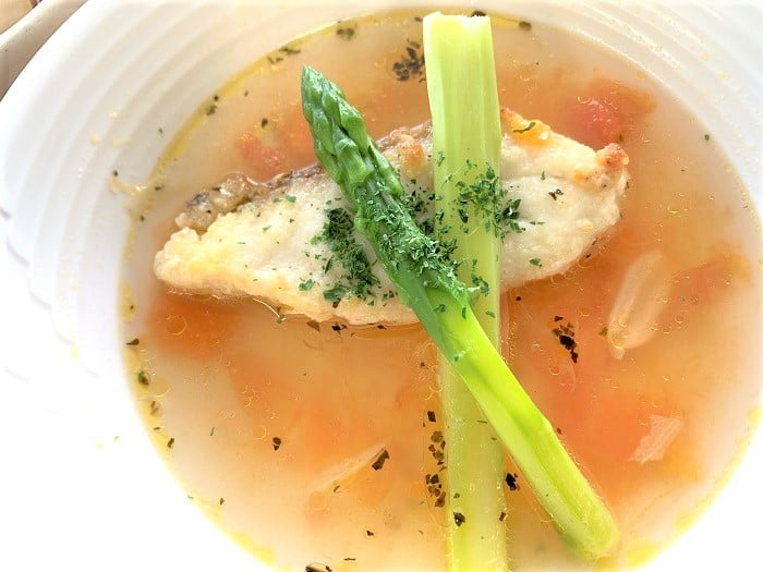 【夕食】鯛のソテー～スープ仕立て～