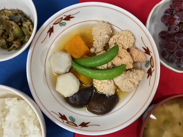 夕食【魚の子と野菜の炊き合わせ】