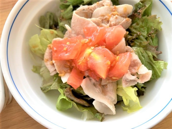 【昼食】豚しゃぶの香味野菜サラダ