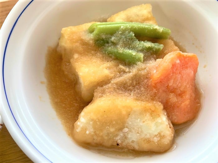 【昼食】豆腐と根菜の揚げ出し