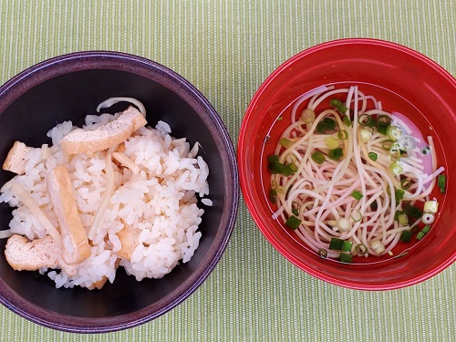 筍ご飯と五色そうめん