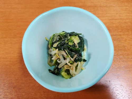 もやしと青梗菜の和え物