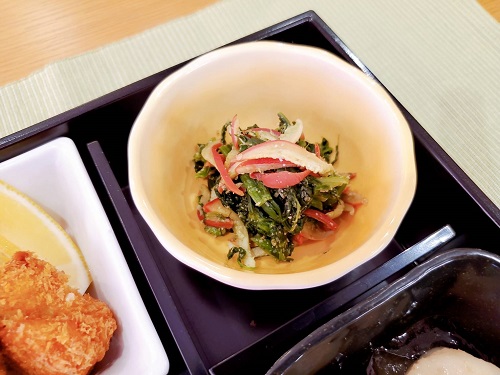 ホッキ貝と青菜の利休和え